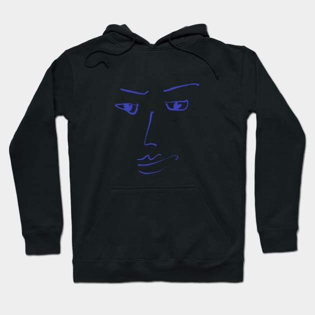 Minimalist Unimpressed Face Line Drawing Hoodie by InalterataArt